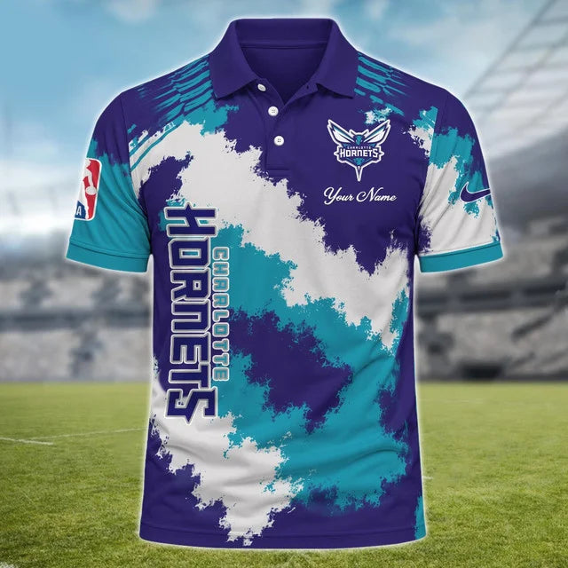 [HOT DEAL] NEW CUSTOMIZED NBA27 CHO CHARLOTTE HORNETS MULTICOLOR POLO SHIRT