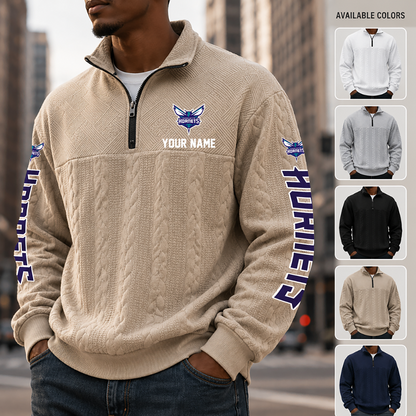 [HOT DEAL] NEW CUSTOMIZED NBA27 CHO CHARLOTTE HORNETS MULTICOLOR QUARTER-ZIP SWEATSHIRT