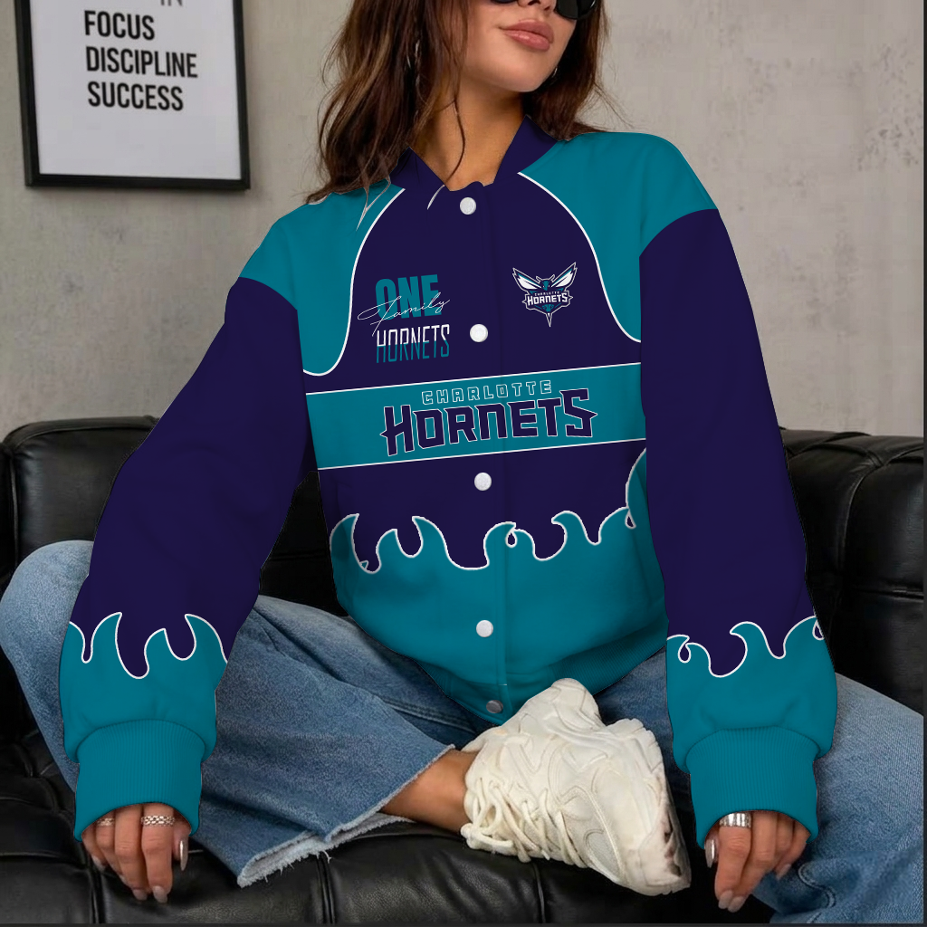 [HOT DEAL] NEW CUSTOMIZED NBA27 CHO CHARLOTTE HORNETS BASEBALL JACKET, SATIN VARSITY JACKET