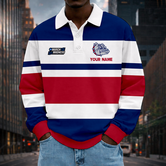 MEGA SALE - NEW CUSTOMIZED MAM NCAA27 GOB GO BULLDOGS UNISEX LONG SLEEVE POLO
