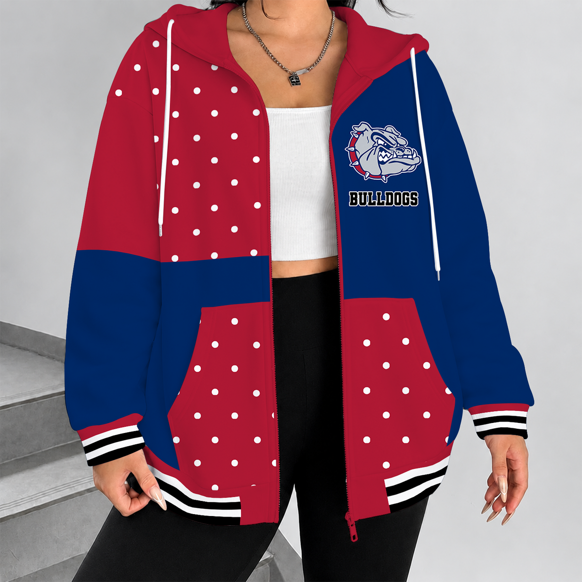 [FAN FAVORITE] NEW CUSTOMIZED NCAA MAM27 GOB GONZAGA BULLDOGS STRAPPY ZIP HOODIE