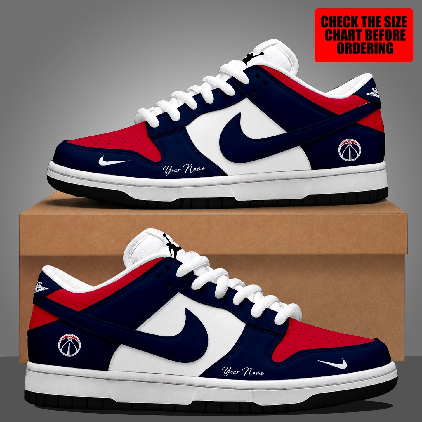 [HOT DEAL] NEW CUSTOMIZED NBA28 WWI WASHINGTON WIZARDS DUNK LOW SHOES