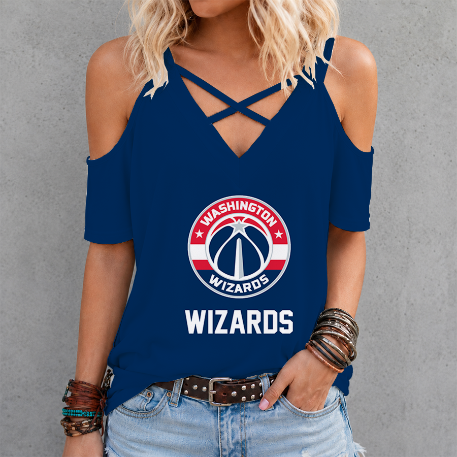 [HOT DEAL] NEW CUSTOMIZED NBA28 WWI WASHINGTON WIZARDS CRISS CROSS V-NECK TOP