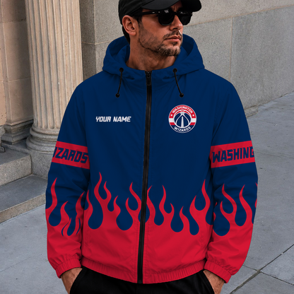 [HOT DEAL] NEW CUSTOMIZED NBA28 WWI WASHINGTON WIZARDS WINDBREAKER JACKET