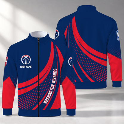 [HOT DEAL] NEW CUSTOMIZED NBA28 WWI WASHINGTON WIZARDS STAND COLLAR JACKET