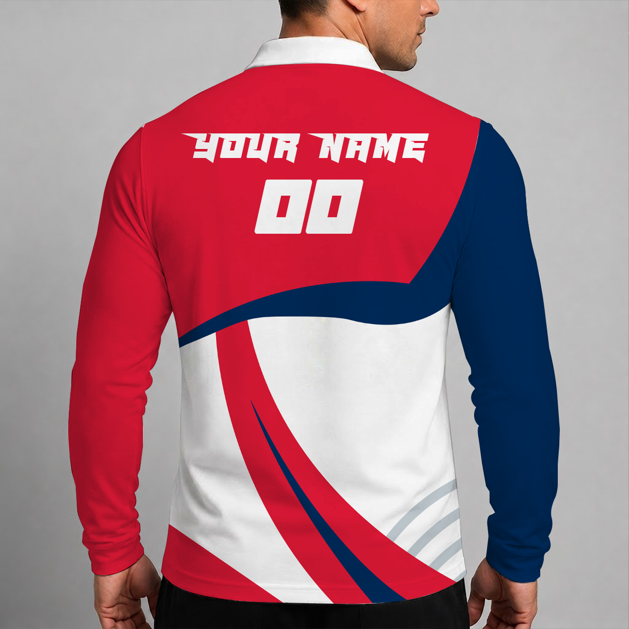 [HOT DEAL] NEW CUSTOMIZED NBA28 WWI WASHINGTON WIZARDS MEN LONG SLEEVE POLO