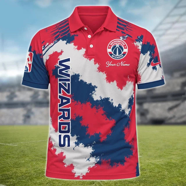 [HOT DEAL] NEW CUSTOMIZED NBA28 WWI WASHINGTON WIZARDS MULTICOLOR POLO SHIRT
