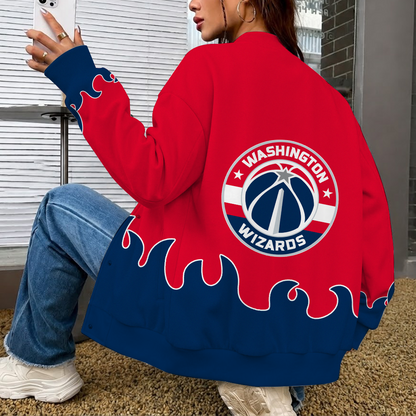 [HOT DEAL] NEW CUSTOMIZED NBA28 WWI WASHINGTON WIZARDS BASEBALL JACKET, SATIN VARSITY JACKET