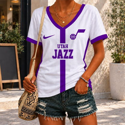 [HOT DEAL] NEW CUSTOMIZED NBA29 UJZ UTAH JAZZ V-NECK FEMALE SHIRT