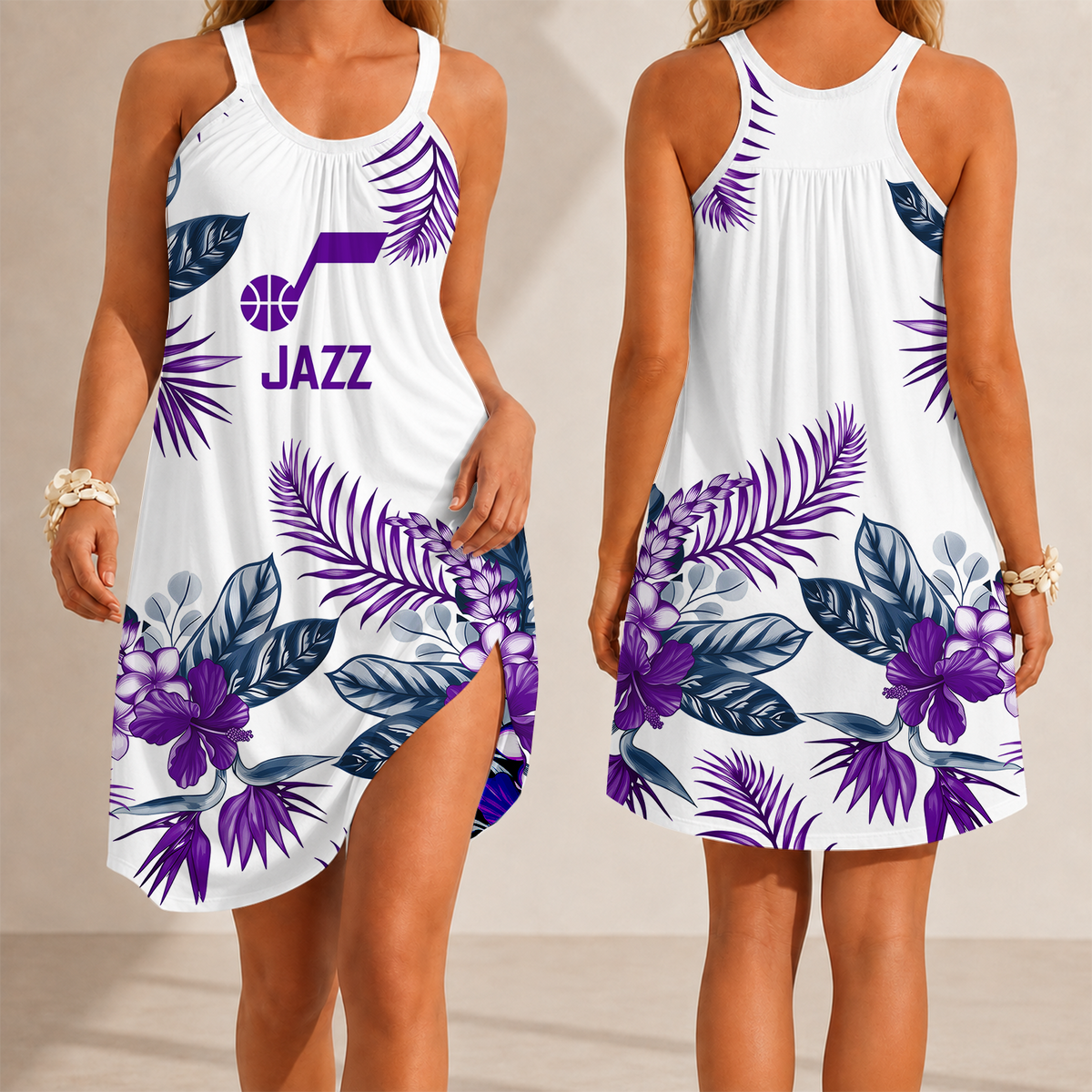 [HOT DEAL] NEW CUSTOMIZED NBA29 UJZ UTAH JAZZ CAMISOLE DRESS