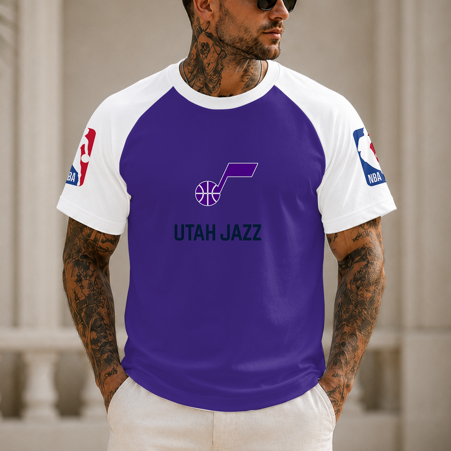 [HOT DEAL] NEW CUSTOMIZED NBA29 UJZ UTAH JAZZ RAGLAN TEE