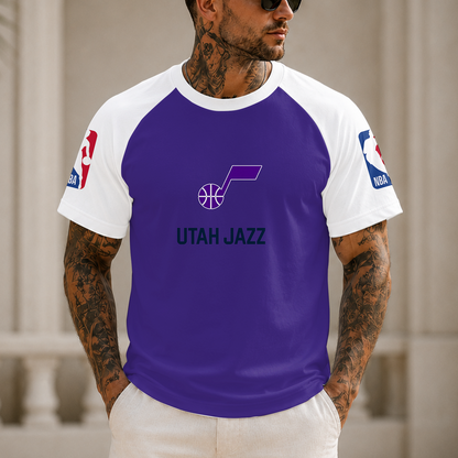 [HOT DEAL] NEW CUSTOMIZED NBA29 UJZ UTAH JAZZ RAGLAN TEE