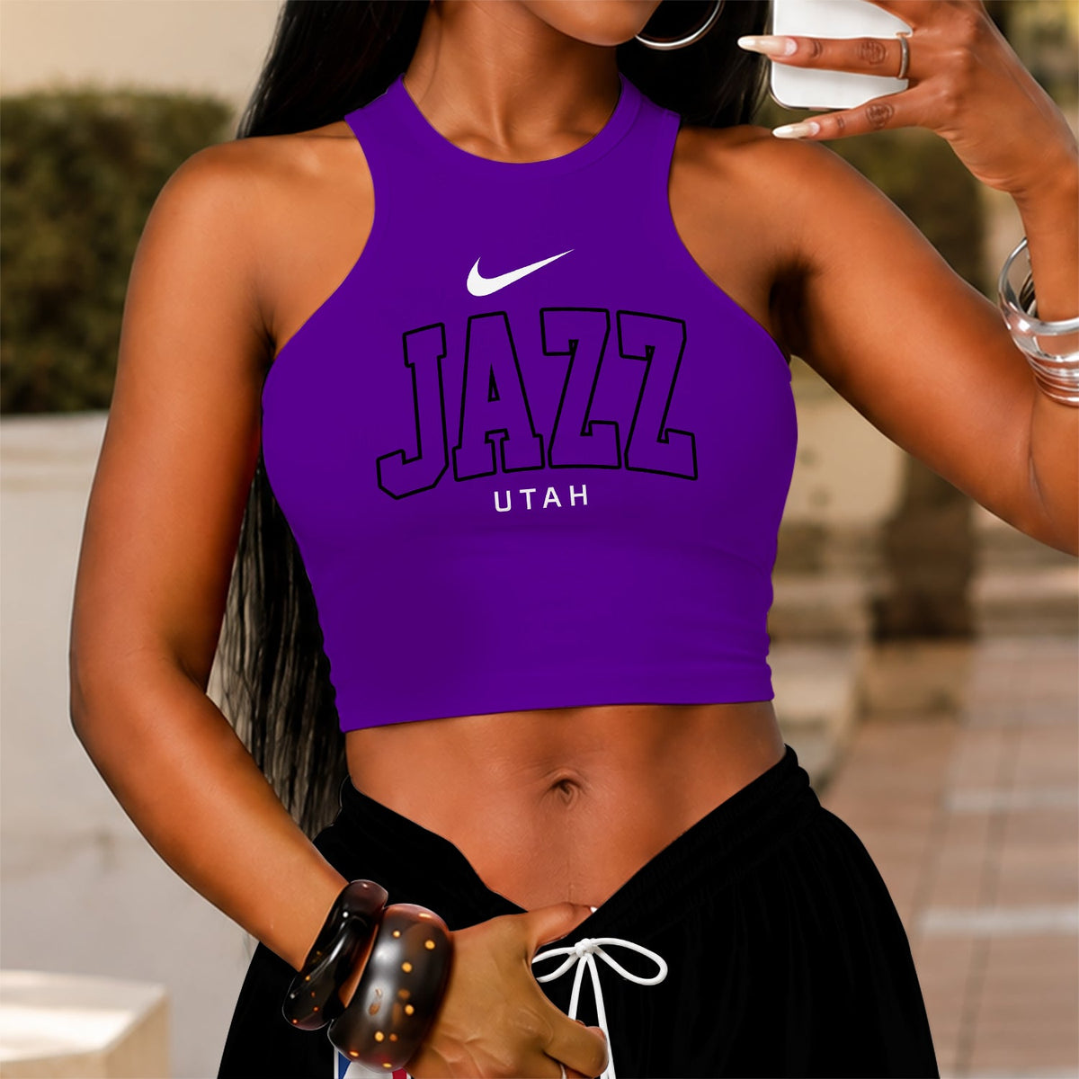 [HOT DEAL] NEW CUSTOMIZED NBA29 UJZ UTAH JAZZ'S CROP TOP & LONGPANTS SET