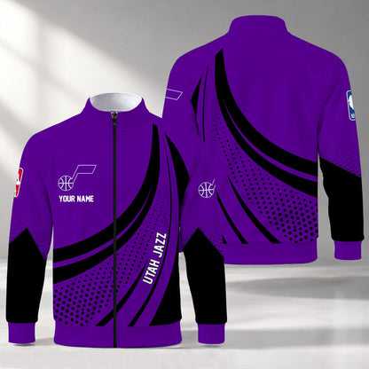 [HOT DEAL] NEW CUSTOMIZED NBA29 UJZ UTAH JAZZ STAND COLLAR JACKET