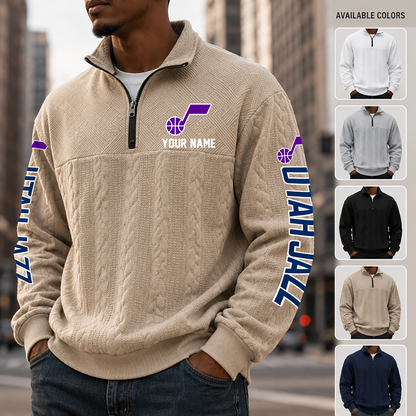 [HOT DEAL] NEW CUSTOMIZED NBA29 UJZ UTAH JAZZ MULTICOLOR QUARTER-ZIP SWEATSHIRT