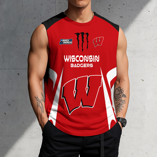 LIMITED DROP - NEW CUSTOMIZED | NCAA MAM29 WSB WS BADGERS MEN'S GYM SHIRT