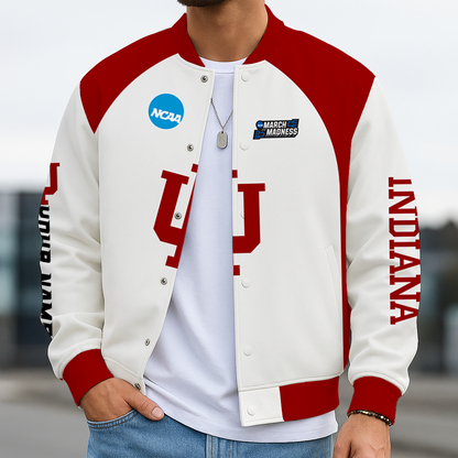 LIMITED DROP - NEW CUSTOMIZED | NCAA MAM03 IDH ID HOOSIERS BASEBALL JACKET, SATIN VARSITY JACKET