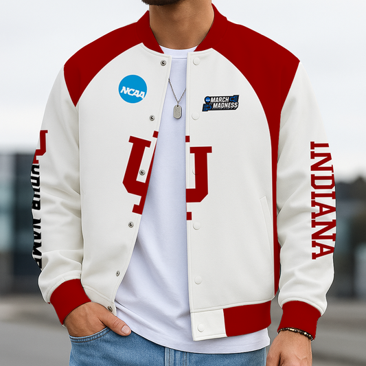 LIMITED DROP - NEW CUSTOMIZED | NCAA MAM03 IDH ID HOOSIERS BASEBALL JACKET, SATIN VARSITY JACKET