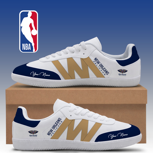 [HOT DEAL] NEW CUSTOMIZED NBA30 NOP NEW ORLEANS PELICANS CLASSIC SNEAKERS