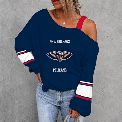 [HOT DEAL] NEW CUSTOMIZED NBA30 NOP NEW ORLEANS PELICANS DROP SHOULDER SWEATSHIRT