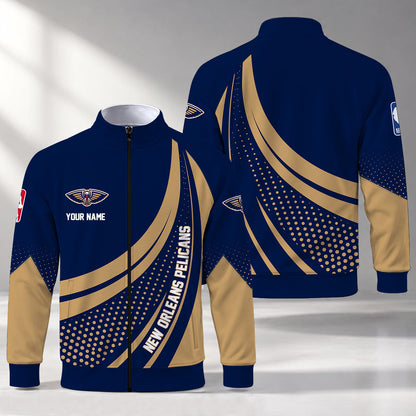 [HOT DEAL] NEW CUSTOMIZED NBA30 NOP NEW ORLEANS PELICANS STAND COLLAR JACKET