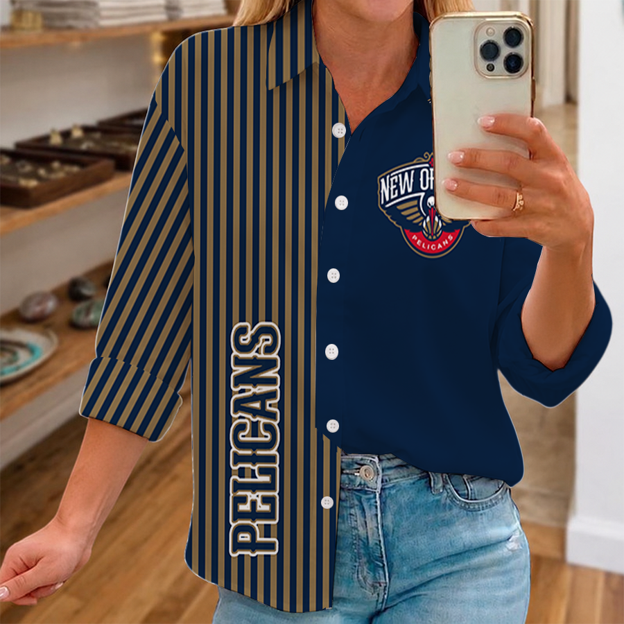 [HOT DEAL] NEW CUSTOMIZED NBA30 NOP NEW ORLEANS PELICANS WOMEN CASUAL SHIRT FOR FAN