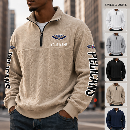 [HOT DEAL] NEW CUSTOMIZED NBA30 NOP NEW ORLEANS PELICANS MULTICOLOR QUARTER-ZIP SWEATSHIRT