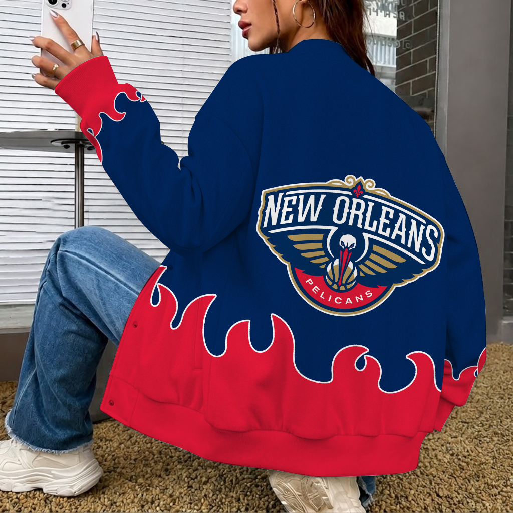 [HOT DEAL] NEW CUSTOMIZED NBA30 NOP NEW ORLEANS PELICANS BASEBALL JACKET, SATIN VARSITY JACKET