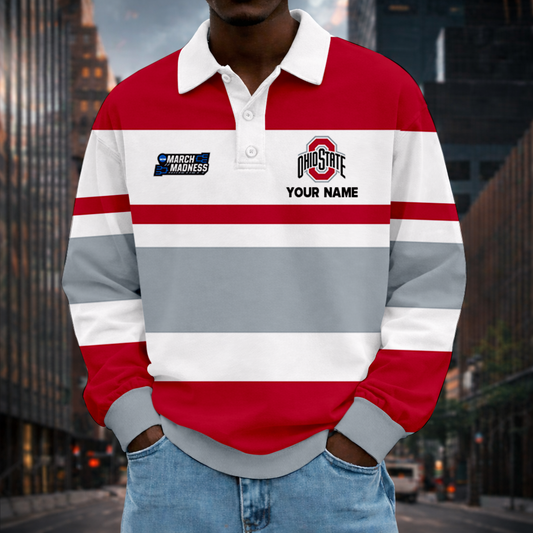 MEGA SALE - NEW CUSTOMIZED MAM NCAA30 OSB OS BUCKEYES UNISEX LONG SLEEVE POLO