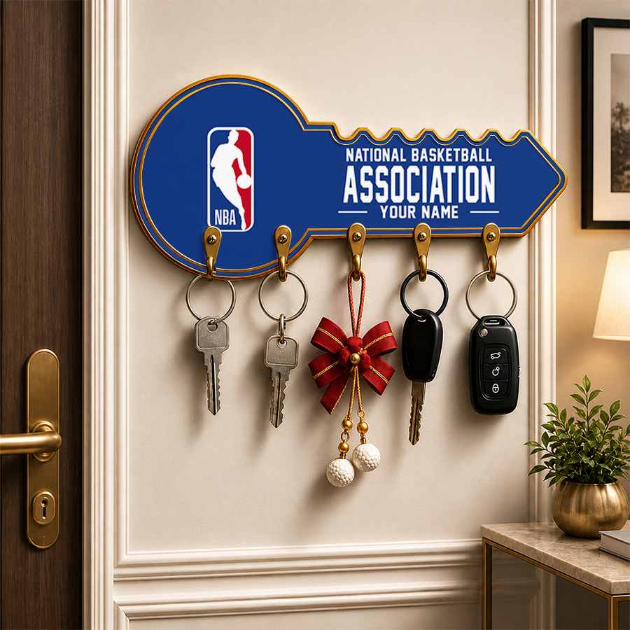 [HOT DEAL] NEW CUSTOMIZED NBA31 NATIONAL BASKETBALL ASSOCIATION WALL KEY HOLDER FOR HOME