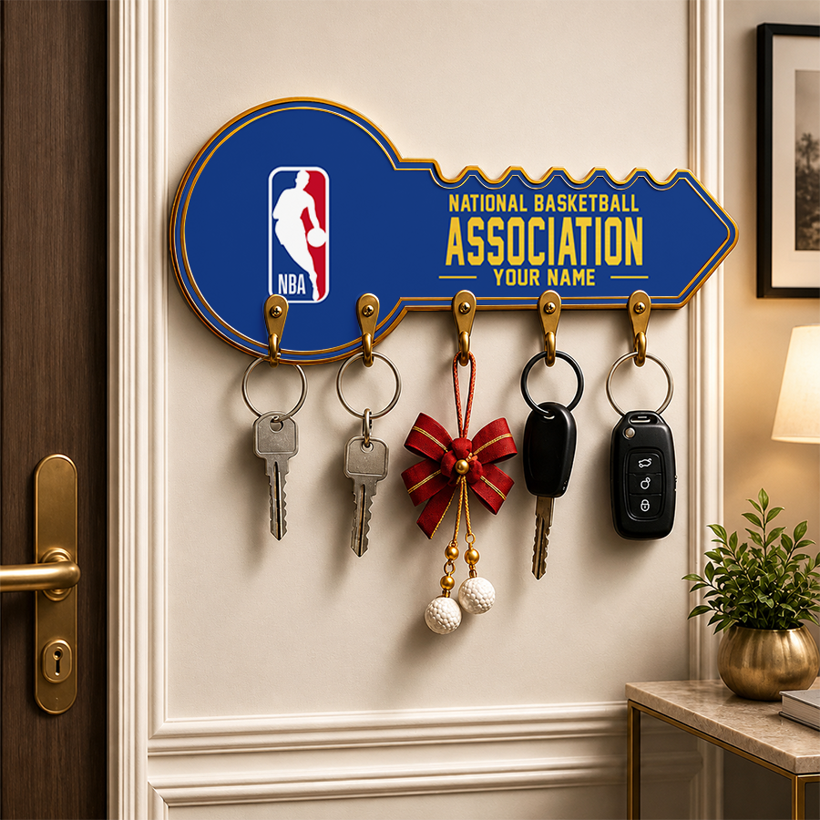 [HOT DEAL] NEW CUSTOMIZED NBA31 NATIONAL BASKETBALL ASSOCIATION WALL KEY HOLDER FOR HOME