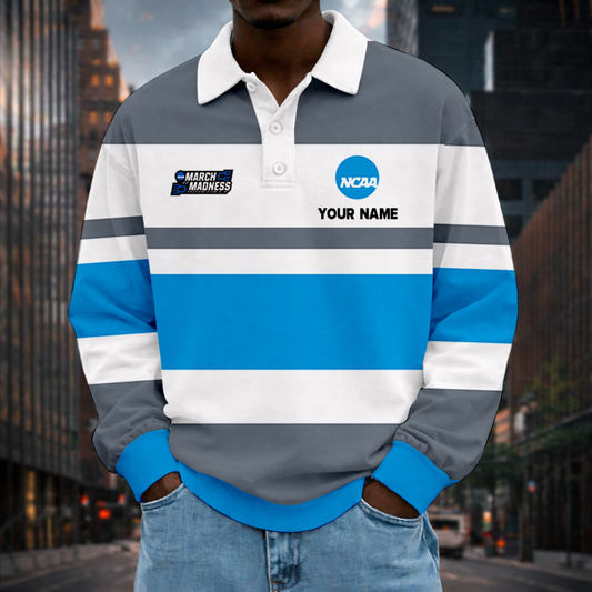 MEGA SALE - NEW CUSTOMIZED NCAA31 MARCH MADNESS UNISEX LONG SLEEVE POLO