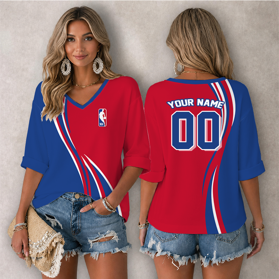 [HOT DEAL] NEW CUSTOMIZED NBA31 NATIONAL BASKETBALL ASSOCIATION WOMEN'S HEART V-NECK LONG SLEEVE SHIRT