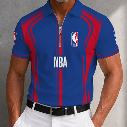 [HOT DEAL] NEW CUSTOMIZED NBA31 NATIONAL BASKETBALL ASSOCIATION ZIP POLO SHIRT