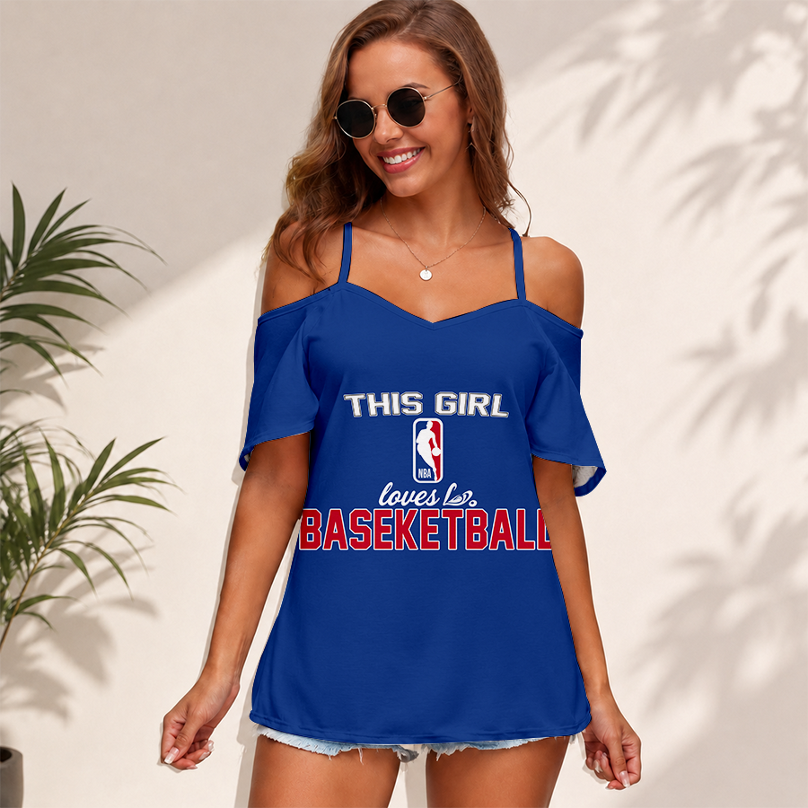 [HOT DEAL] NEW CUSTOMIZED NBA31 NATIONAL BASKETBALL ASSOCIATION WOMEN'S STRAPPY OFF-SHOULDER TOP
