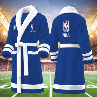 [HOT DEAL] NEW CUSTOMIZED NBA31 NATIONAL BASKETBALL ASSOCIATION MULTICOLOR FLEECE BATHROBE