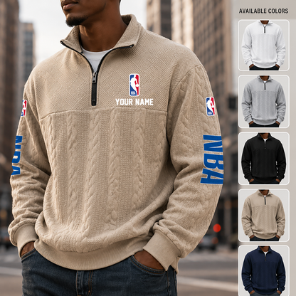 [HOT DEAL] NEW CUSTOMIZED NBA31 NATIONAL BASKETBALL ASSOCIATION MULTICOLOR QUARTER-ZIP SWEATSHIRT