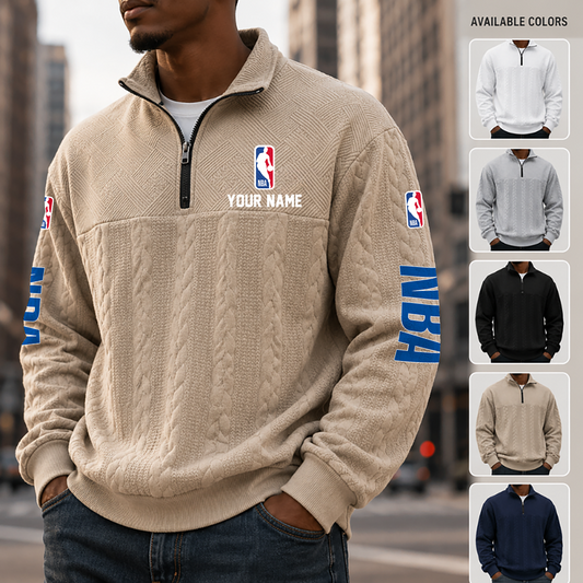 [HOT DEAL] NEW CUSTOMIZED NBA31 NATIONAL BASKETBALL ASSOCIATION MULTICOLOR QUARTER-ZIP SWEATSHIRT