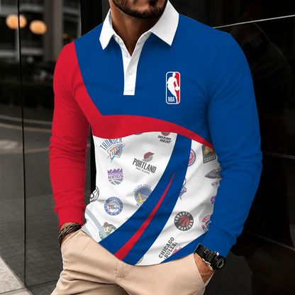 [HOT DEAL] NEW CUSTOMIZED NBA32 ALL TEAMS MEN LONG SLEEVE POLO
