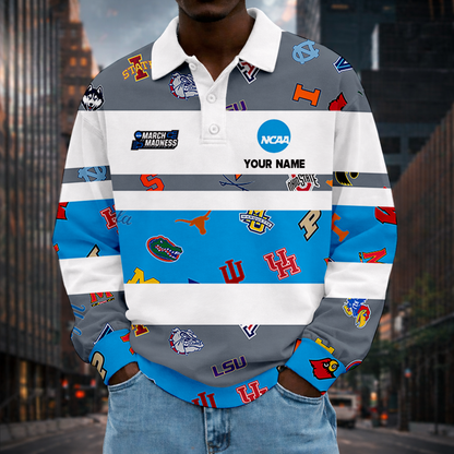 MEGA SALE - NEW CUSTOMIZED NCAA32 MAM ALL TEAMS UNISEX LONG SLEEVE POLO