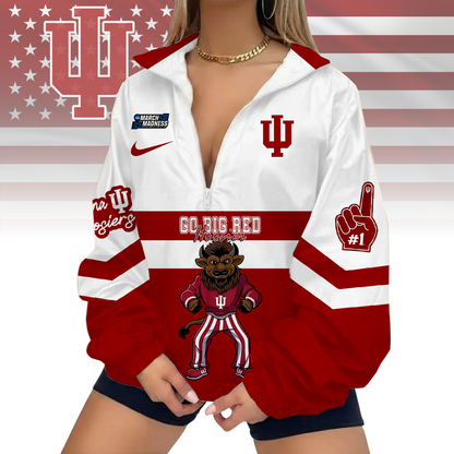 LIMITED EDITION - NEW CUSTOMIZED MAM NCAA03 IDH ID HOOSIERS V-NECK ZIPPER SWEATSHIRT JACKET
