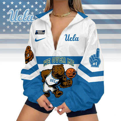 LIMITED EDITION - NEW CUSTOMIZED MAM NCAA04 UCB UCLA BRUINS V-NECK ZIPPER SWEATSHIRT JACKET
