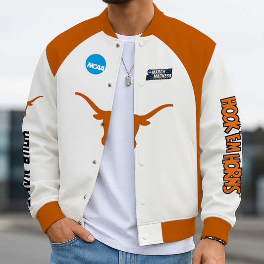LIMITED DROP - NEW CUSTOMIZED | NCAA MAM08 TXL TX LONGHORNS BASEBALL JACKET, SATIN VARSITY JACKET
