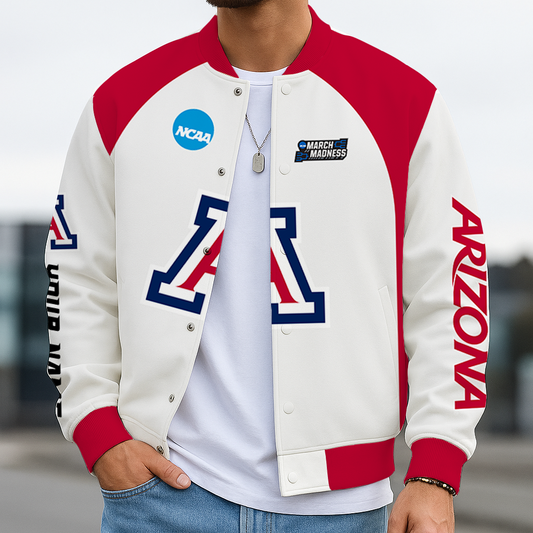 LIMITED DROP - NEW CUSTOMIZED | NCAA MAM09 ARW AR WILCATS BASEBALL JACKET, SATIN VARSITY JACKET