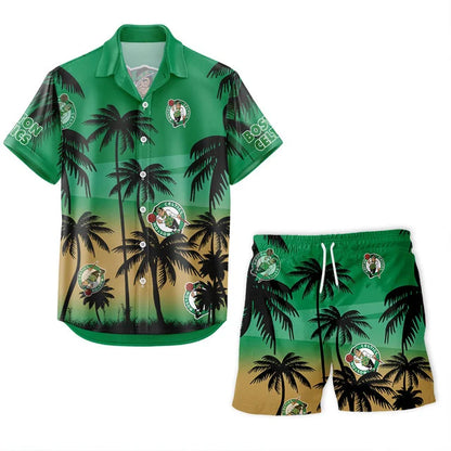 [HOT DEAL] NEW CUSTOMIZED NBA03 BCE BOSTON CELTICS UNISEX HAWAIIAN SHIRT & SHORTS SET