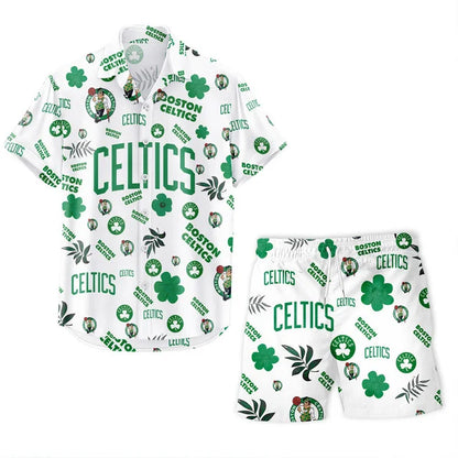[HOT DEAL] NEW CUSTOMIZED NBA03 BCE BOSTON CELTICS UNISEX HAWAIIAN SHIRT & SHORTS SET