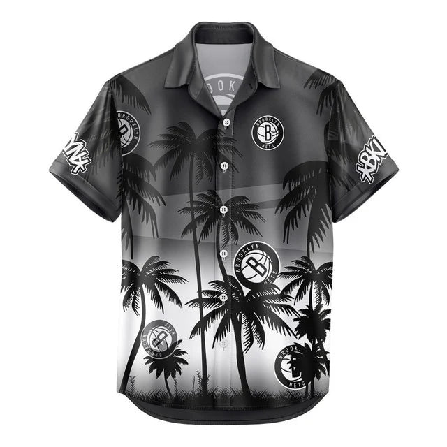 [HOT DEAL] NEW CUSTOMIZED NBA25 BNE BROOKLYN NETS UNISEX HAWAIIAN SHIRT & SHORTS SET