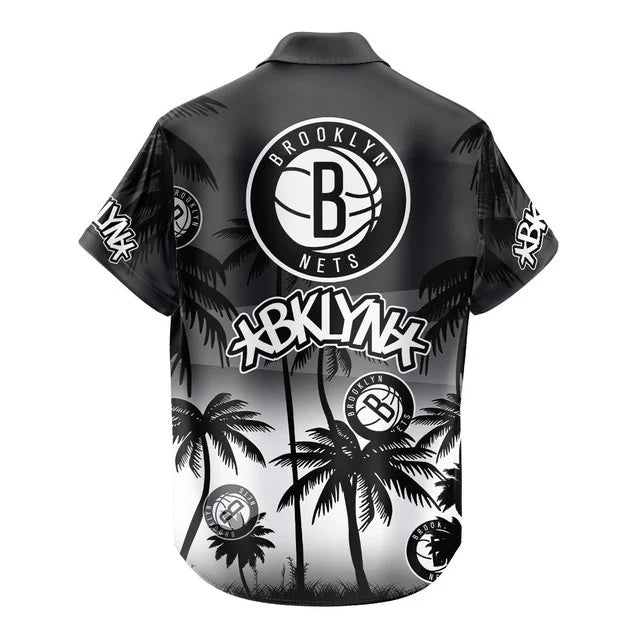 [HOT DEAL] NEW CUSTOMIZED NBA25 BNE BROOKLYN NETS UNISEX HAWAIIAN SHIRT & SHORTS SET