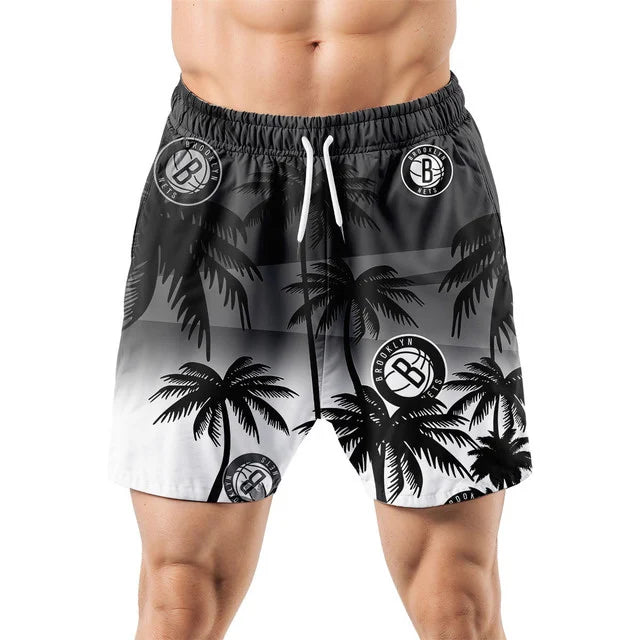 [HOT DEAL] NEW CUSTOMIZED NBA25 BNE BROOKLYN NETS UNISEX HAWAIIAN SHIRT & SHORTS SET