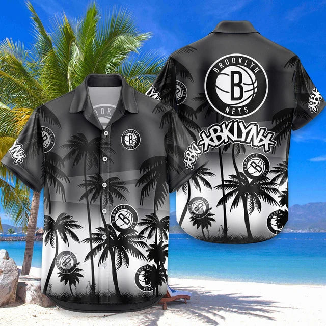[HOT DEAL] NEW CUSTOMIZED NBA25 BNE BROOKLYN NETS UNISEX HAWAIIAN SHIRT & SHORTS SET
